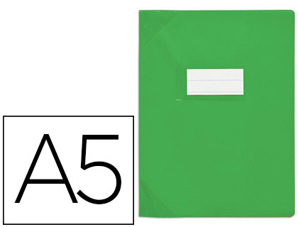 Fournitures de bureau : Protège-cahier elba school life pvc 18/100e porte-étiquette et étiquette 170x220mm coloris vert foncé