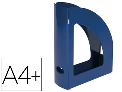 Fournitures de bureau : Porte-revues q-connect polystyrène documents a4 oeillet préhension 250x80x320mm coloris bleu opaque