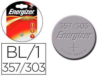 Fournitures de bureau : Pile energizer montres oxyde argent ice 357/303 blister 1 