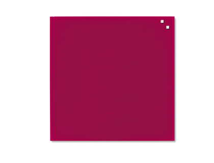 Fourniture de bureau : Tableau verre naga magnétique 45x45cm inclus 2 aimants 1 marqueur effaçable kit fixation mur coloris rouge