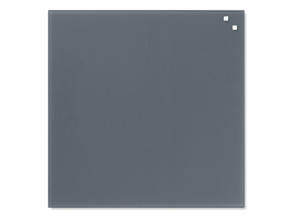 Fourniture de bureau : Tableau verre naga magnétique 45x45cm inclus 2 aimants 1 marqueur effaçable kit fixation mur coloris gris