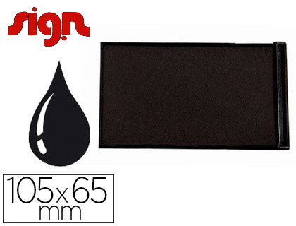 Fournitures de bureau : Recharge sign pour tampon encreur 105x65mm coloris noir