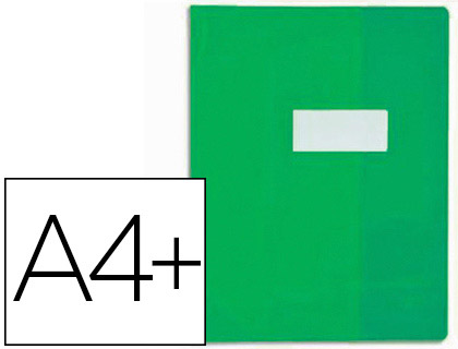 Fourniture de bureau : Protège-cahier elba strong line pvc cristal 15/100e rabats porte-étiquette et étiquette 240x320mm vert opaque
