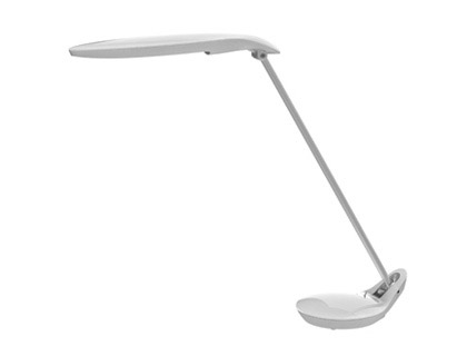 Fourniture de bureau : Lampe fluorescente alba led poppins abs socle lesté bras et tête articulés bras aluminium 11w coloris blanc