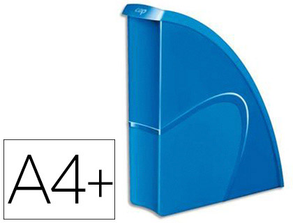 Fourniture de bureau : Porte-revues cep happy polystyrène antichoc format 240x320mm front bas 257x75x260mm coloris bleu