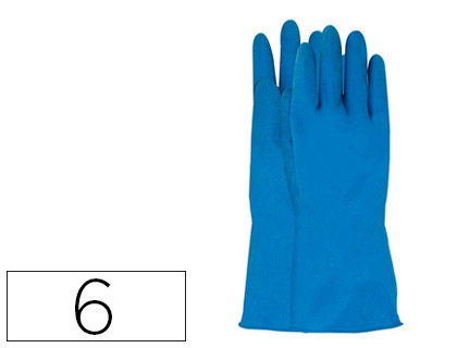 Fourniture de bureau : Gant latex jersette 300 travaux longue durée protection produits chimiques risques mécaniques confort bleu taille 6