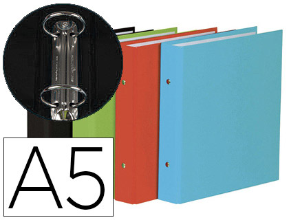 Classeur elba normandie 2 anneaux 30mm couverture rigide carte pelliculée 170x220mm dos 40mm coloris assortis