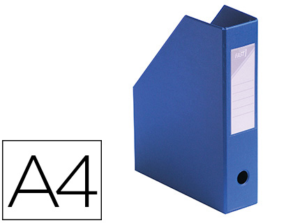 Fournitures de bureau : Porte-revues elba pan coupé pvc 320x240mm dos 70mm trou préhension porte-étiquette soudé livré plat coloris bleu