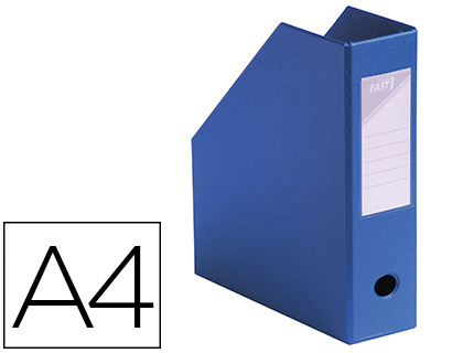 Fourniture de bureau : Porte-revues elba pan coupé pvc 320x240mm dos 100mm trou préhension porte-étiquette soudé livré plat coloris bleu