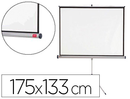 Fourniture de bureau : Écran projection nobo trépied format 16/10 inclinaison repliable poids 1008kg 175x133cm