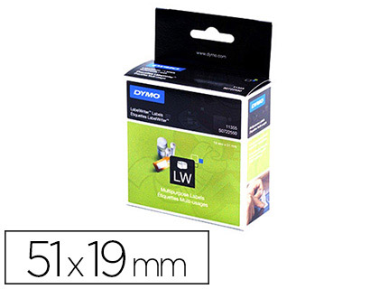 Fourniture de bureau : Rouleau étiquettes dymo label writer 19x51mm 500 étiquettes support papier