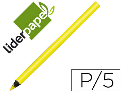 Fournitures de bureau : Surligneur liderpapel crayon de couleur néon jumbo mine extra-résistante forme triangulaire ergonomique coloris jaune