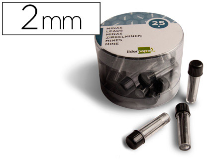 Fournitures de bureau : Mine liderpapel graphite grande résistance pour compas 2mm étui de 3