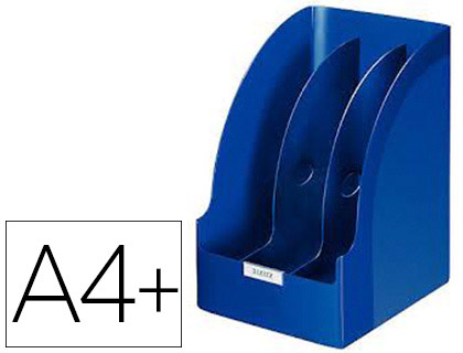 Fourniture de bureau : Porte-revues leitz jumbo maxi polystyrène format 240x320mm 3 compartiments amovibles 65mm dos 210mm 320x250x210mm bleu