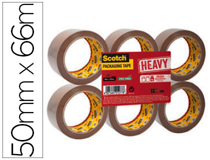 Fourniture de bureau : Ruban adhésif scotch heavy emballage packaging tape 57 microns 50mmx66m coloris havane