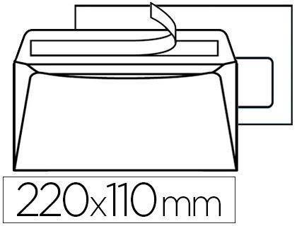 Fourniture de bureau : Enveloppe blanche la couronne dl 110x220mm 90g fenêtre 45x100mm compatible numérique bande adhésive fond bleu boite 200 
