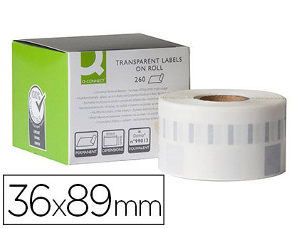 Fourniture de bureau : Étiquette adhésive q-connect 36x89mm compatible dymo 99013 boîte de 260 