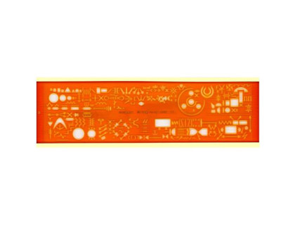 Fourniture de bureau : Normographe minerva électrographe standard n°13a en plastique coloris orange