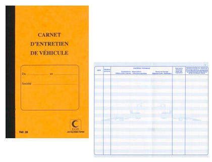 Fourniture de bureau : Carnet entretien du véhicule elve couverture carte lustrée et protège-cahier 21x13cm 32 pages