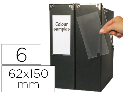 Tarifold 3L - 6 Porte-étiquettes adhésif - 62x150mm - Transparent