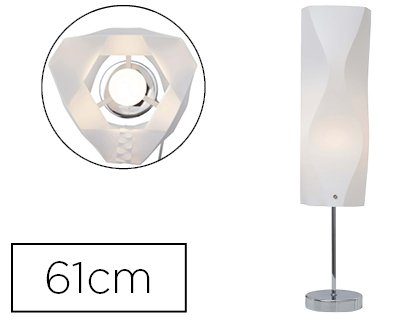 Papeterie Scolaire : Lampe de table maul pearl led basse consommation classe a 8w cordon 18m pied et colonne en métal 610mm coloris métal