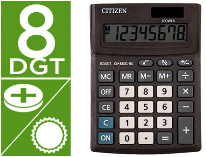 Papeterie Scolaire : Calculatrice citizen cmb801 business line affichage 8 chiffres