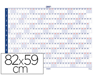 Papeterie Scolaire : Planning annuel millésimé avec jours fériés et espace notes 82x59cm