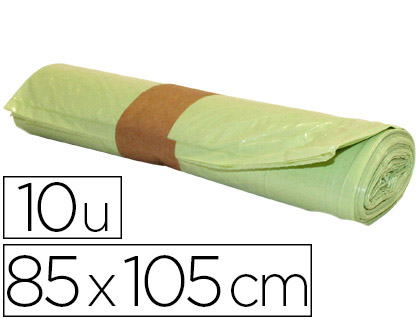 Papeterie Scolaire : Sac poubelle industriel 85x105cm calibre 110 capacité 100l coloris jaune rouleau de 10 