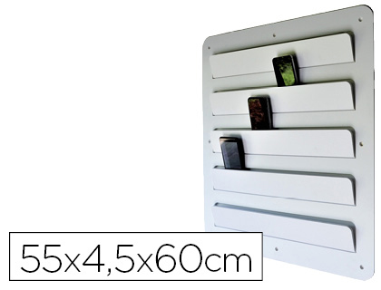 Papeterie Scolaire : Rangement mural planorga téléphone portable phone docking 60x55cm coloris blanc