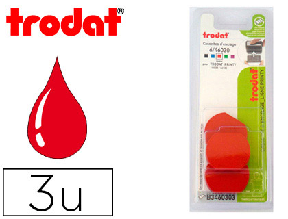 Papeterie Scolaire : Recharge tampon trodat 46030/46130 rouge blister 3 