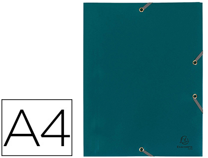 Chemise exacompta polypropylène 4/10e opaque 3 rabats élastiques a4+ 240x320mm coloris vert