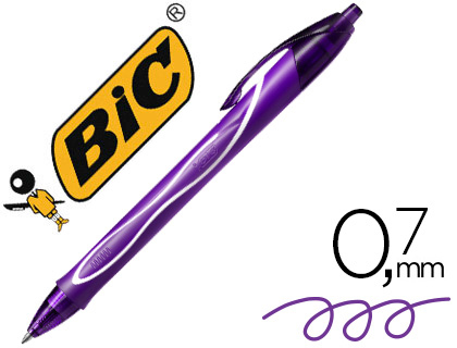 Bic Gelocity QuickDry - Roller Rétractable - Pointe Moyenne 0,7 mm - Violet