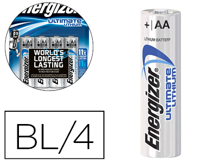 Papeterie Scolaire : Pile energizer aa ultimate lithium aa blister 4 