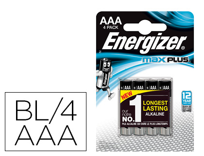 Papeterie Scolaire : Pile energizer max plus lr03/aaa bp4