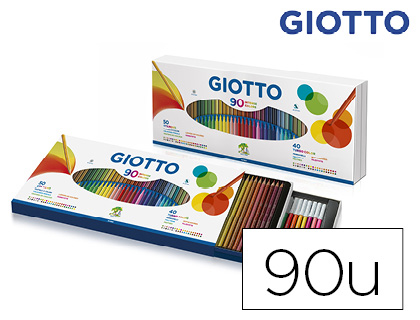 Papeterie Scolaire : Crayon couleur giotto stilnovo + feutre giotto turbo color set 50 crayons + 40 feutres