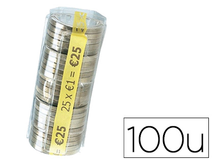 Papeterie Scolaire : Étui à monnaie pour pièces de 1 euro sous film rétractable lot de 100