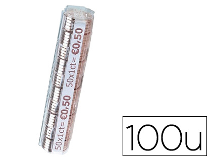 Papeterie Scolaire : Étui à monnaie pour pièces de 0,01 euro lot de 100 