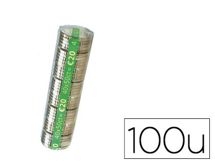 Papeterie Scolaire : Étui à monnaie pour pièces de 0,50 euro lot de 100 