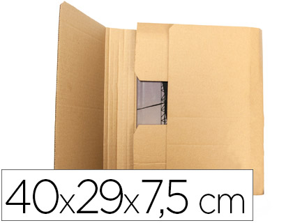 Fourniture de bureau : Boîte carton q-connect spéciale emballage livres catalogues revues dossiers montage facile cannelure 3mm 400x290x75mm