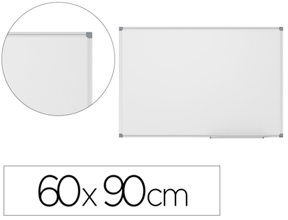 Papeterie Scolaire : Tableau blanc vanerum émaillé magnétique cadre aluminium anodisé fixation mur 60x90cm