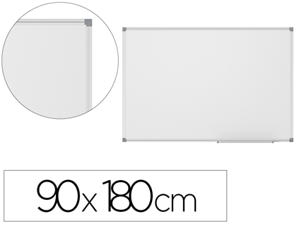 Papeterie Scolaire : Tableau blanc vanerum émaillé magnétique cadre aluminium anodisé fixation mur 90x180cm