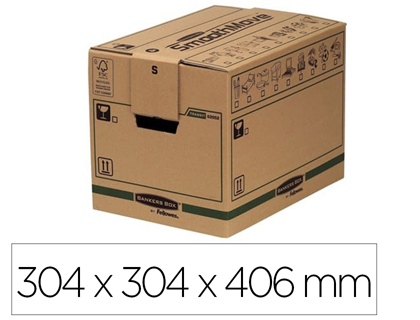 Papeterie Scolaire : Carton de déménagement fellowes carton ondulé double épaisseur 30,4x40,6x30,4cm poignées transporte jusqu'a 26kg