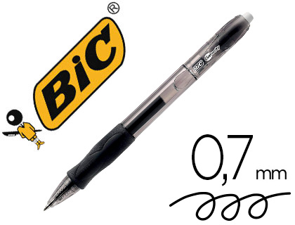 Bic Gelocity Original - Stylo à Bille Rétractable - Pointe Moyenne 0,7mm - Noir