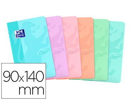 Fournitures de bureau : Carnet agrafe oxford touch' couverture carte pelliculee ultra douce 9x14cm 96 pages 90g 5x5mm coloris pastel