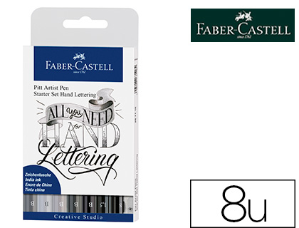Fournitures de bureau : Feutre faber-castell lettering pitt artist pen encre chine pigmentee kit debutant boite de 7