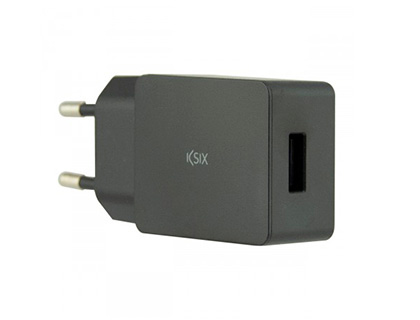 Papeterie Scolaire : Chargeur secteur ksix 1 port cable usb type c 1m 24a sortie 5v 2a smartphone tablette
