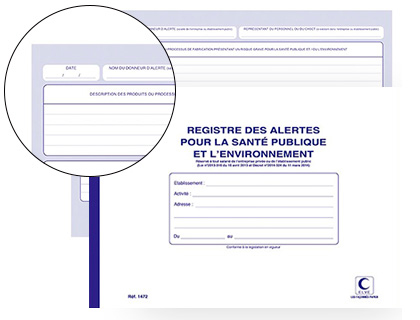 Papeterie Scolaire : Registre elve des alertes sante publique et environnement 210x297mm 48 pages