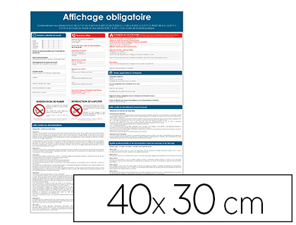 Papeterie Scolaire : Panneau affichage obligatoire pvc souple 40x30cm