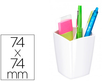 Papeterie Scolaire : Pot à crayons cep pro gloss polystyrène antichoc très brillant design contemporain 32 crayons coloris blanc