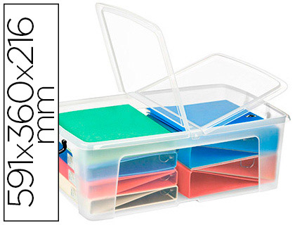 Boîte de rangement cep polypropylène couvercle papillon coloris transparent contenance 50l